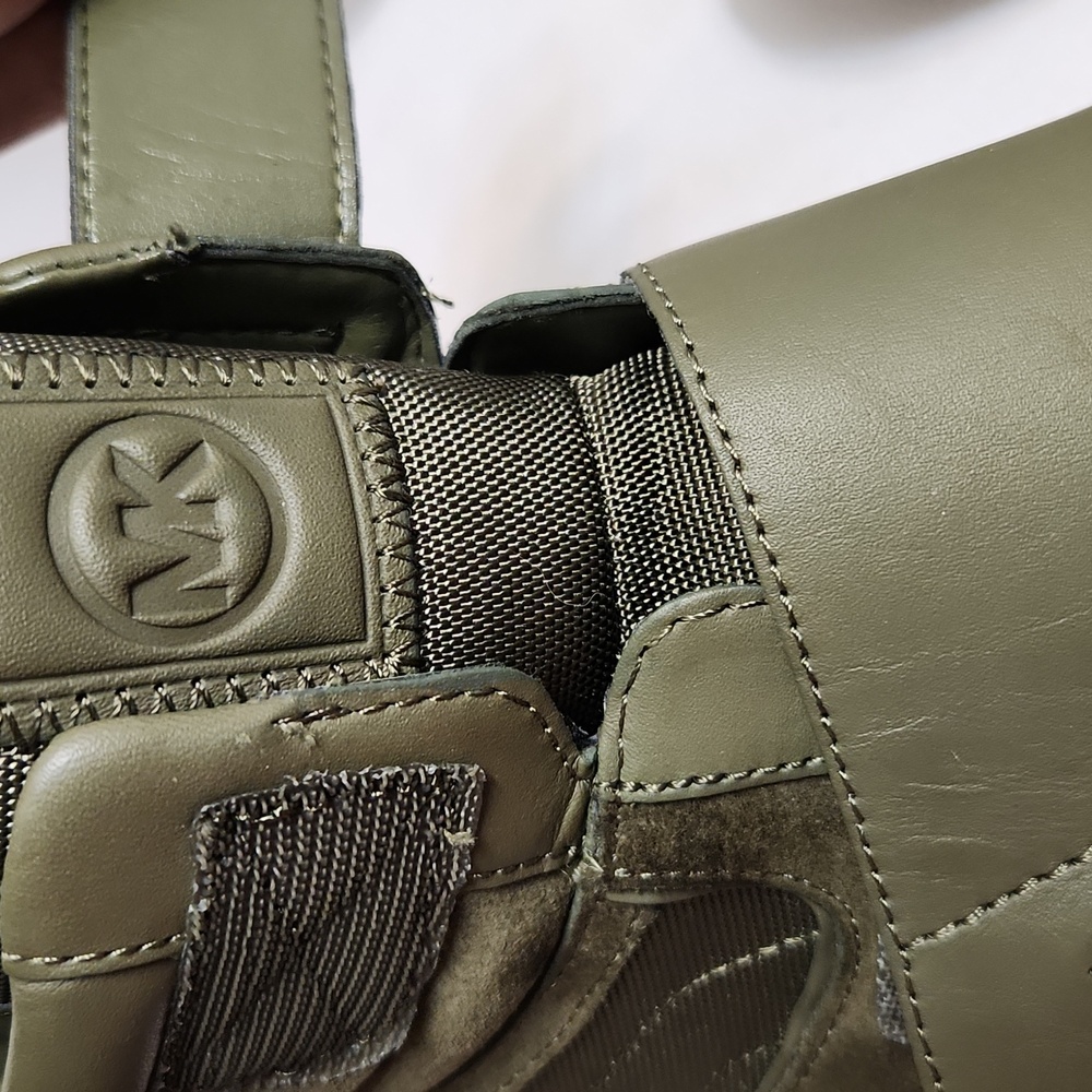 Michael Michael Kors Addie High-top Leather Olive Gold Sneakers (W Size 7.5) - Picture 11 of 16